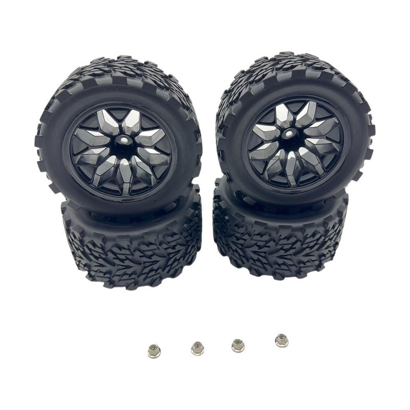 ZRRC 12mm Hex RC Wheels and Tires 1/10 Scale RC Truck Tires and Wheels for Traxxas Rustler Stampede 2wd 4x4 vxl Hoss E-Revo Redcat Volcano EPX RIAARIO AMORIL Tires and Wheels Preglued 4PCS - Image 4